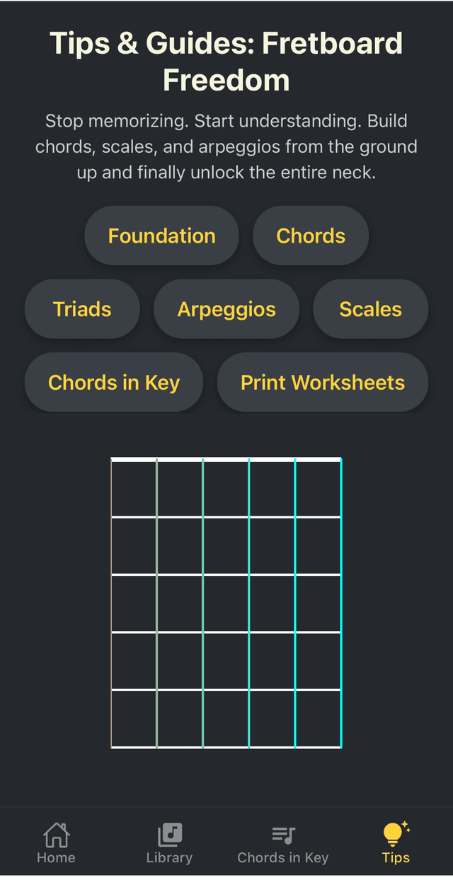 Guitar Buddy tips screen